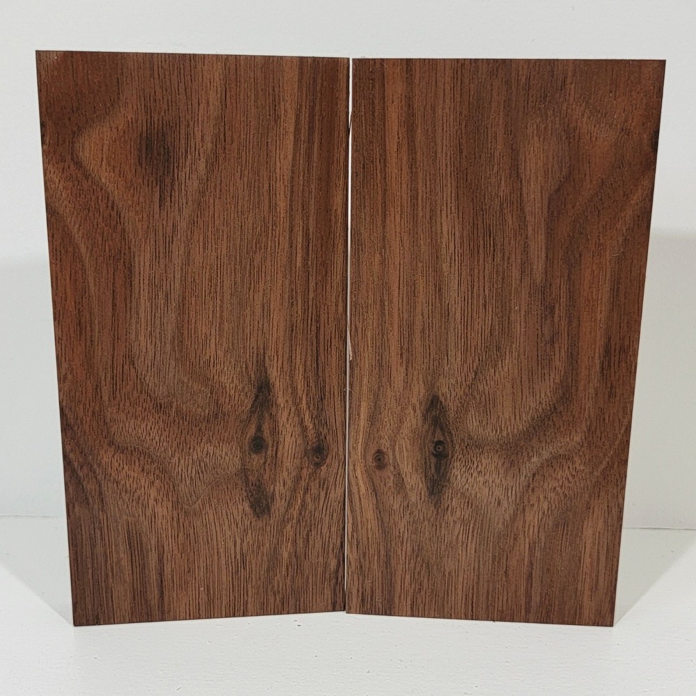 2pc Bookmatched Black Walnut Wood Blanks 6.5x4x0.75 Woodworking Hardwood Lumber